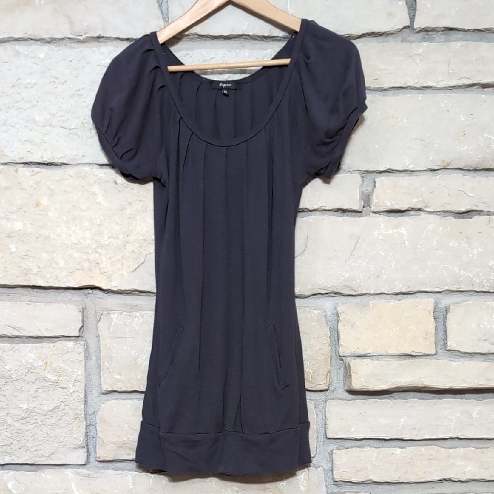 Express Puff Sleeve Charcoal Tunic